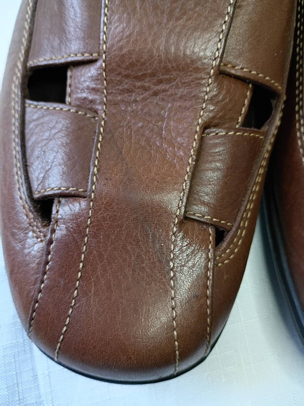 Cole Haan Tucker Sandals Men's Brown Leather Fisherman Slip-On Shoes Size 11.5 - Picture 6 of 13